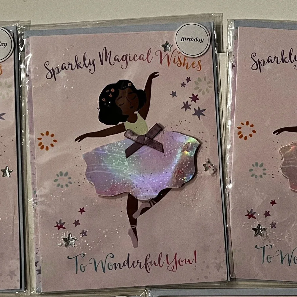 Birthday Cards for Kids - Ballerina (Lots of 5 /‎ NEW)